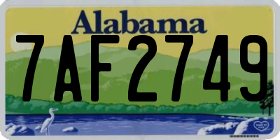 AL license plate 7AF2749