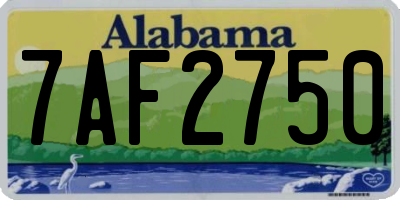 AL license plate 7AF2750