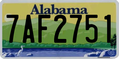 AL license plate 7AF2751