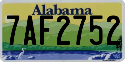 AL license plate 7AF2752