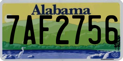 AL license plate 7AF2756