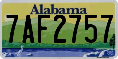 AL license plate 7AF2757