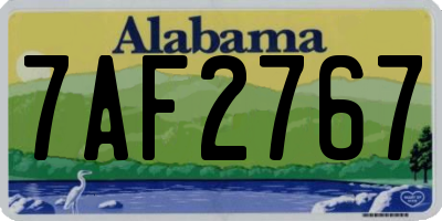 AL license plate 7AF2767