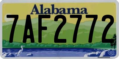AL license plate 7AF2772