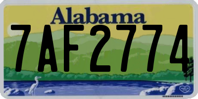AL license plate 7AF2774