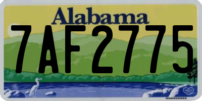AL license plate 7AF2775