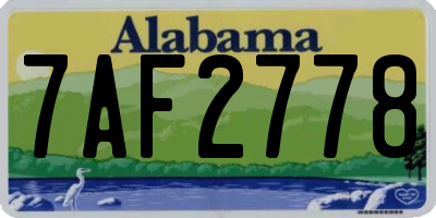 AL license plate 7AF2778
