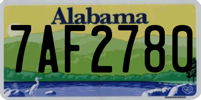 AL license plate 7AF2780