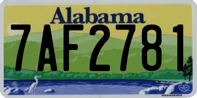 AL license plate 7AF2781