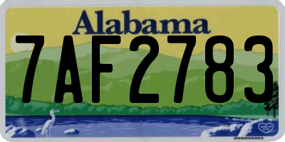 AL license plate 7AF2783