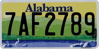 AL license plate 7AF2789
