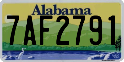 AL license plate 7AF2791
