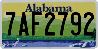 AL license plate 7AF2792