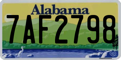 AL license plate 7AF2798