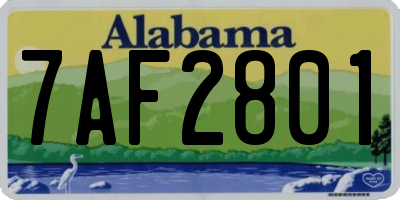 AL license plate 7AF2801