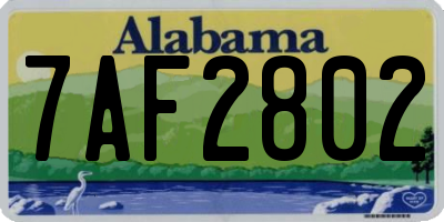 AL license plate 7AF2802