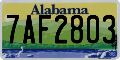 AL license plate 7AF2803