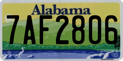 AL license plate 7AF2806