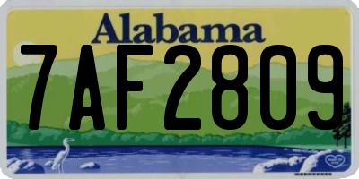 AL license plate 7AF2809