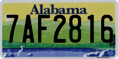 AL license plate 7AF2816