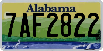 AL license plate 7AF2822