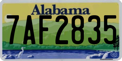 AL license plate 7AF2835