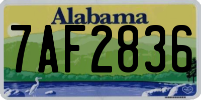 AL license plate 7AF2836