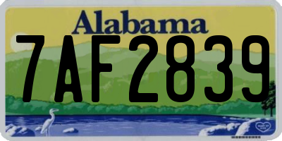 AL license plate 7AF2839
