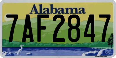 AL license plate 7AF2847