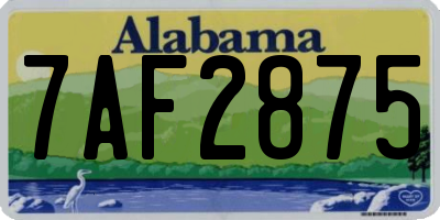 AL license plate 7AF2875