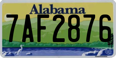 AL license plate 7AF2876