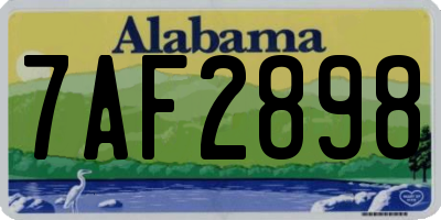 AL license plate 7AF2898