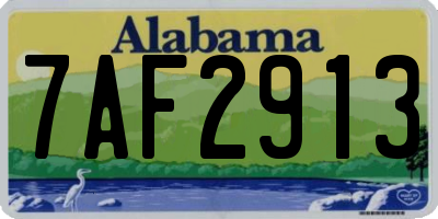 AL license plate 7AF2913