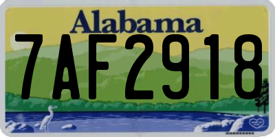 AL license plate 7AF2918