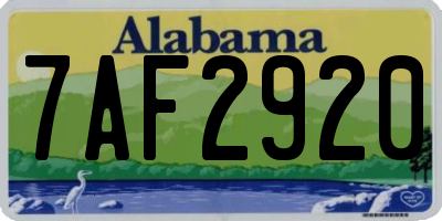 AL license plate 7AF2920