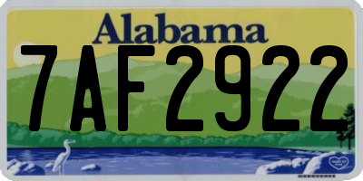 AL license plate 7AF2922