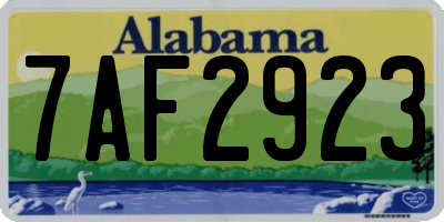 AL license plate 7AF2923