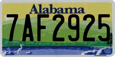AL license plate 7AF2925