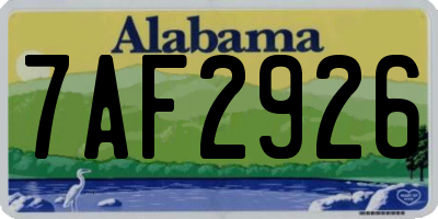 AL license plate 7AF2926