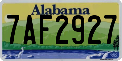 AL license plate 7AF2927