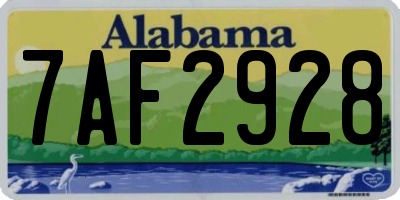 AL license plate 7AF2928