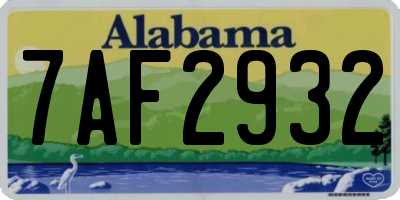 AL license plate 7AF2932