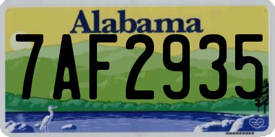 AL license plate 7AF2935