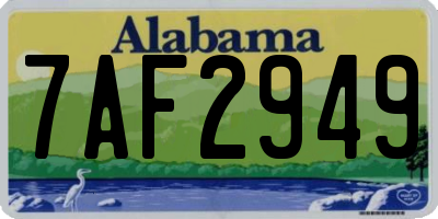 AL license plate 7AF2949