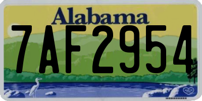 AL license plate 7AF2954