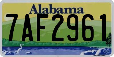AL license plate 7AF2961