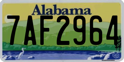 AL license plate 7AF2964