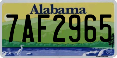AL license plate 7AF2965