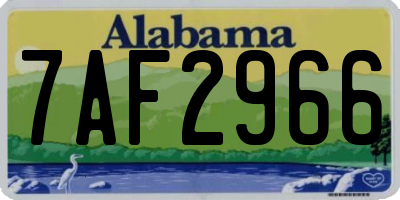 AL license plate 7AF2966