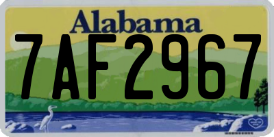 AL license plate 7AF2967